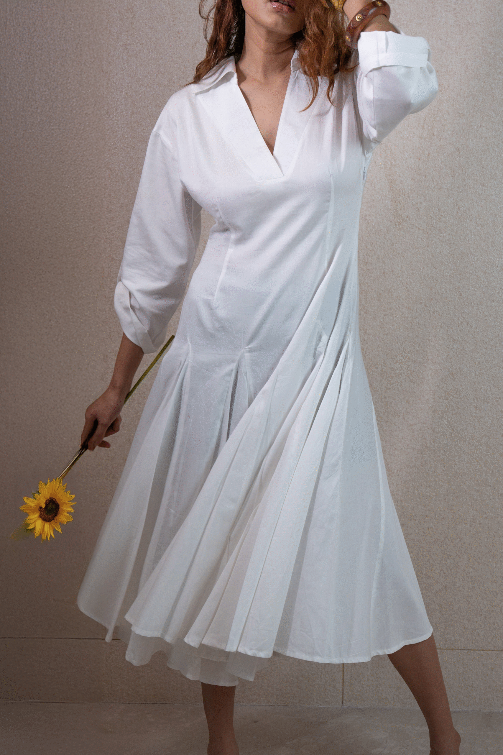 Classic Fit-and-Flare Midi Dress