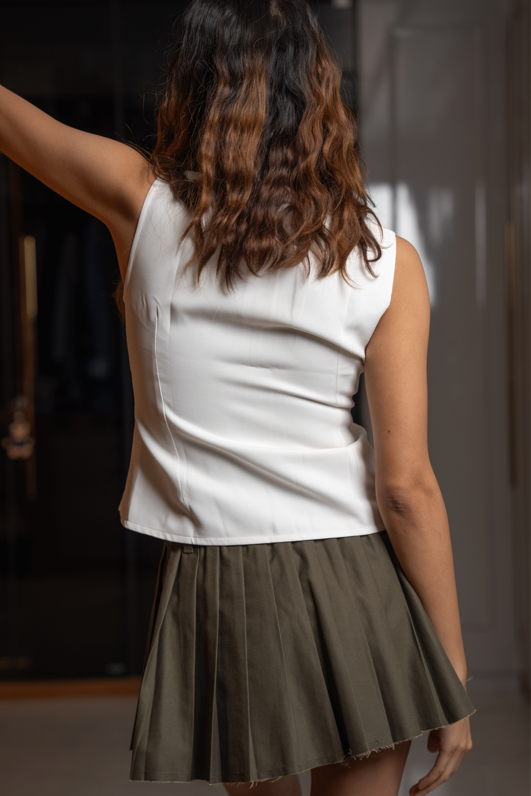 Structured Polo Neck Top - Image 4