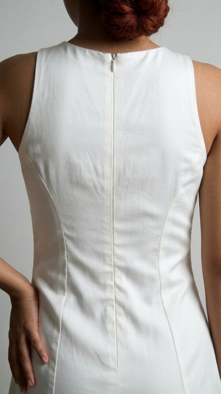 White Tailored Fit & Flare Dress - Image 4
