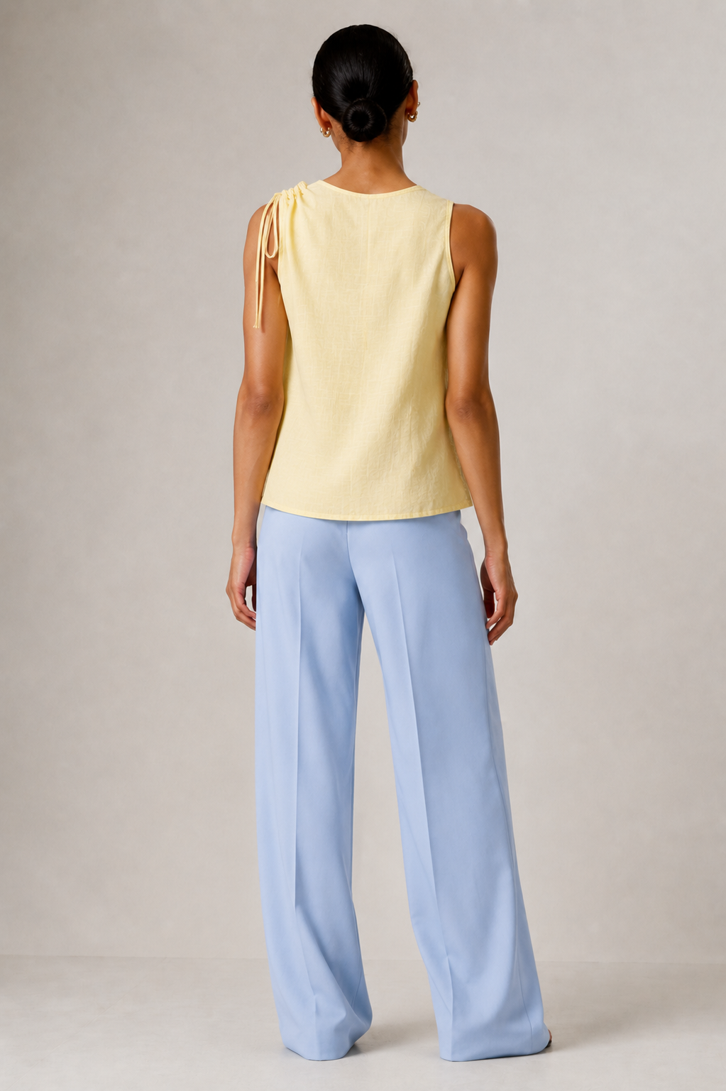 Butter Yellow Tie-Shoulder Sleeveless Top - Image 3